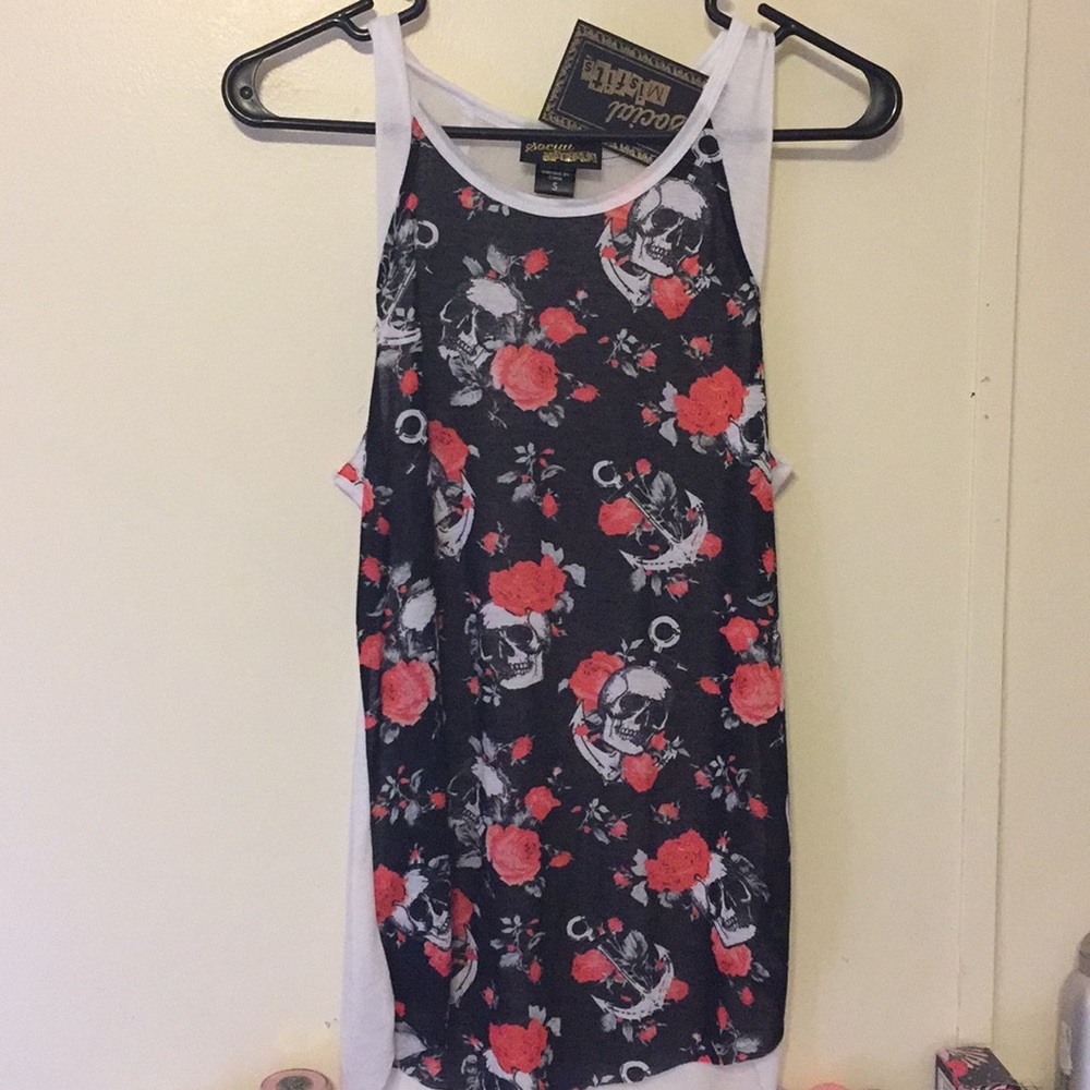 Skull, Rose and Anchor Tank Top